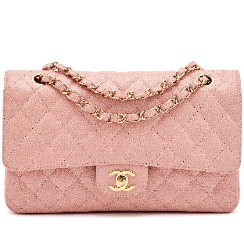 Chanel Pink Quilted Satin Crystal Logo Drawstring Backpack