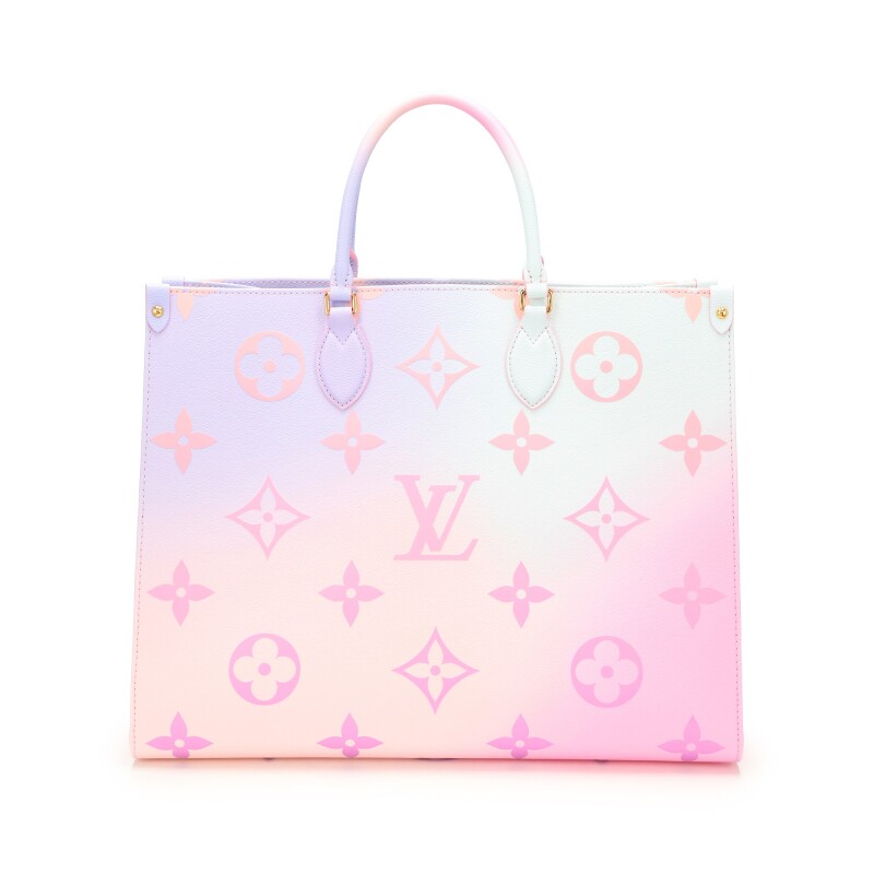 Louis Vuitton Cream Monogram Jacquard Hawaii OnTheGo GM, 2022 (Like New), Pink/Yellow/White Womens Handbag