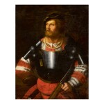 NORTH ITALIAN SCHOOL, 16TH OR 17TH CENTURY | PORTRAIT OF A MAN-AT-ARMS, SAID TO BE GJERGJ KASTRIOTI, CALLED SKANDERBEG (1405-1466), HALF-LENGTH, IN ARMOUR, HOLDING A SWORD
