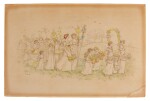 GREENAWAY | Procession of Maidens ("Happy Returns of the Day"), pencil and watercolour drawing, 1886