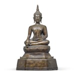 A bronze seated buddha,   Thailand, 16th century