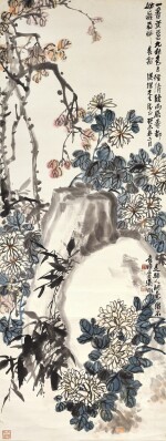 吳徵　九秋黃葉圖 | Wu Zheng, Chrysanthemums