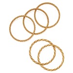 Five Gold Bangle-Bracelets
