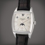 Reference 5135-001 Gondolo | A white gold rectangular automatic annual calendar wristwatch with moon phases, Circa 2005