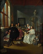 A group portrait of a family in an interior | Porträt einer Familie in einem Innenraum
