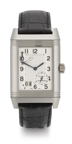 JAEGER LECOULTRE | REVERSO, REFERENCE 240.8.15, STAINLESS STEEL REVERSIBLE RECTANGULAR WRISTWATCH WITH 8-DAY POWER-RESERVE INDICATION AND DATE, CIRCA 2003
