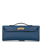 Bleu Agate Kelly Cut in Swift Leather with Gold Hardware, 2020