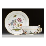 A MEISSEN 'BIENENMUSTER' PATTERN TEACUP AND SAUCER CIRCA 1740