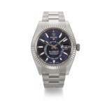 ROLEX | SKY-DWELLER, REF M326934-003, STAINLESS STEEL AND WHITE GOLD ANNUAL CALENDAR AND DUAL TIME WRISTWATCH WITH DATE AND BRACELET, CIRCA 2020