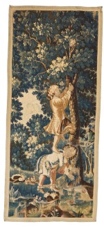A Louis XIV genre tapestry fragment, early 18th century