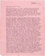 Sylvia Plath | Typed letter signed, to Edith & William Hughes, on the 3rd anniversary of their meeting, 26 February 1959