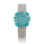 White Gold And Turquoise Bracelet Watch Circa 1975