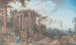 Figures before a classical ruin | Figures devant un temple en ruines