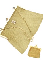 Lady's gold and diamond evening bag and a coin purse