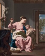 The Virgin sewing with the Christ Child