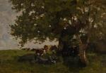 NATHANIEL HONE, R.H.A. | COWS SHELTERING UNDER A TREE