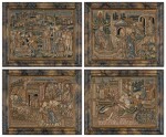 A Set of Four Flemish Needlework Pictures, 17th Century