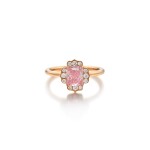Fancy Intense Purplish Pink Diamond and Diamond Ring