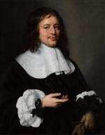 PIETER NASON | A portrait of a gentleman, half-length, with a white collar and cuffs and holding a pair of gloves
