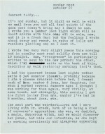 Sylvia Plath | Typed letter signed, to Ted Hughes, "I had the queerest dreams last night", 22 October 1956