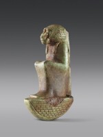 An Egyptian Green Faience Figure of a Baboon, 26th/30th Dynasty, 664-342 B.C.
