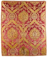 An Ottoman silk velvet and metal thread panel with rosettes, probably Bursa, Turkey, 17th century