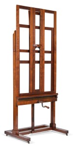 A FRENCH MAHOGANY ADJUSTABLE EASEL MID-19TH CENTURY