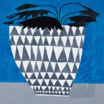 Jonas Wood 喬納斯·伍德 | Untitled (Blue with Triangles) 無題（藍帶三角形）
