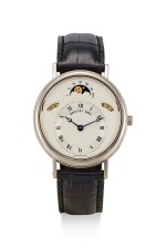 BREGUET | CLASSIQUE, REFERENCE 3337,  A WHITE GOLD WRISTWATCH WITH DAY, DATE AND MOON PHASES, CIRCA 2000