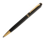 DUNHILL | A GOLD PLATED AND BLACK LACQUER BALLPOINT PEN, CIRCA 2000