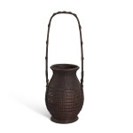 A bamboo basket, Japan, Showa period 昭和時期 日本竹編花籠
