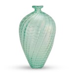 A Swedish green and opalescent blown-glass vase by Bertil Vallien for Kosta Boda, 20th century