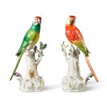 A Pair of Meissen Figures of Parrots, 20th Century