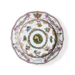 A Chinese Export Armorial Plate for the Portuguese Market Qing Dynasty, Qianlong Period, Circa 1765 | 清乾隆 約1765年 粉彩紋章圖盤