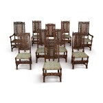 AN ASSEMBLED SET OF TEN WILLIAM AND MARY CARVED AND TURNED CANED WALNUT CHAIRS, LATE 17TH CENTURY