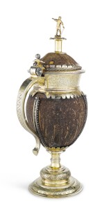 A German Silver-Gilt-Mounted Coconut Tankard, Circa 1570-90