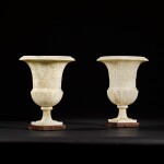 A pair of Italian carved white marble vases, early 19th century