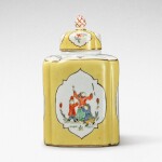 A Meissen yellow-ground tea canister and cover, Circa 1730-35 