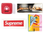 RED SUPREME ASHTRAYS, BANK & 3 TABLE ACCESSORIES [8 PIECES]
