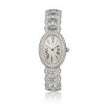 White Gold and Diamond 'Baignoire' Wristwatch