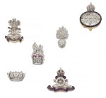 COLLECTION OF GEM SET AND DIAMOND REGIMENTAL BROOCHES