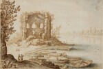 The Ruins of the temple of Diana at Bacoli near Pozzuoli, Bay of Naples