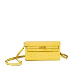 Jaune Citron Ostrich Kelly-To-Go Rose Gold Hardware, 2021 