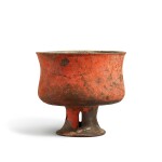 A painted grey pottery stembowl, Neolithic period to Bronze Age 新石器時代至青銅器時代 彩陶高足盌