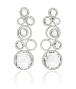 Pair of rock crystal and diamond pendent earrings, Michele della Valle