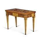 A Russian Neoclassical Rosewood, Tulipwood, Stained Sycamore, Birchwood and Fruitwood Marquetry and Parquetry Games Table, Last Quarter 18th Century 