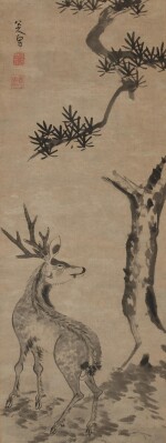 Zhu Da (Bada Shanren) 1626-1705 朱耷(八大山人) | Deer and Pine Tree 松鹿圖