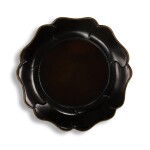 A black lacquer mallow-shaped dish, Southern Song dynasty | 南宋 黑漆葵式盤 《貞》款