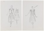 Two original sketches for fashion, in the 80's | Deux croquis de mode originaux, dans les années 1980