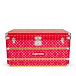Red and White Monogram Coated Canvas Malle Courrier 90 Trunk Silver Hardware, 2017